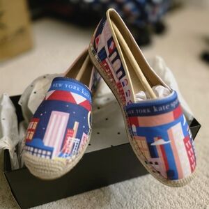 kate spade Blue and Pink Cityscape Espadrilles